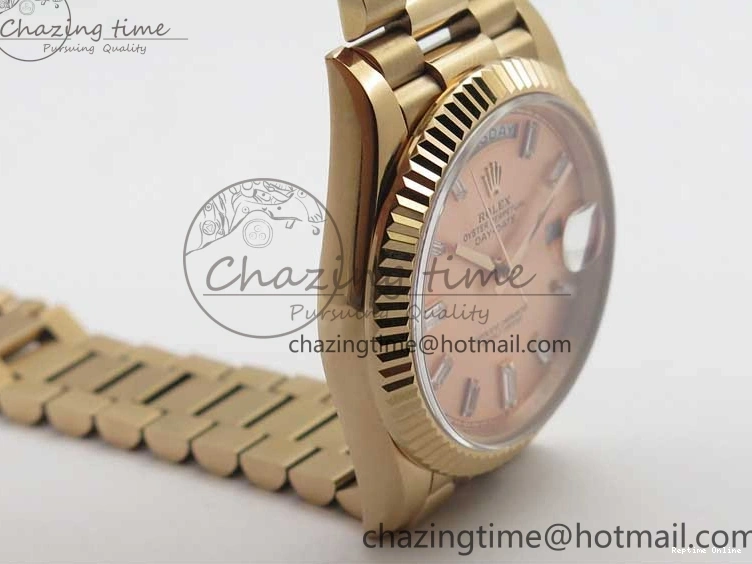 0409 Day-Date 40mm 228239 BP New Dial Version 904 RG T Crystal Markers RG Dial on RG President Bracelet A Popular 2834